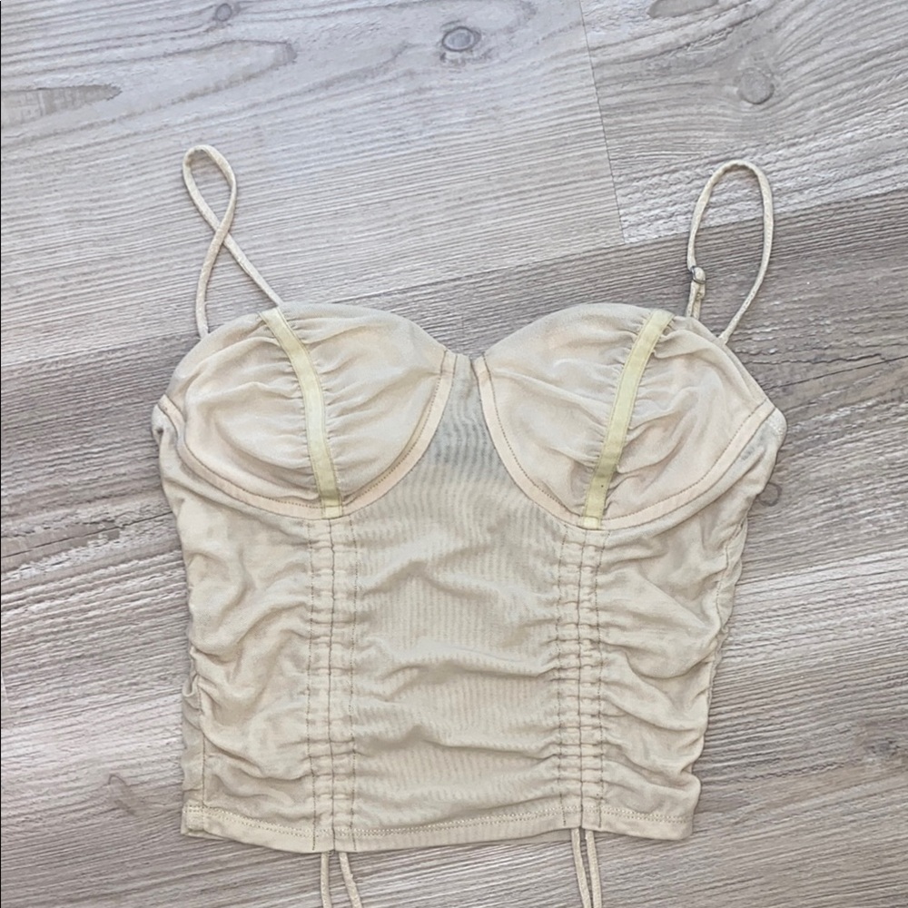 White Fox Cream Bustier Top